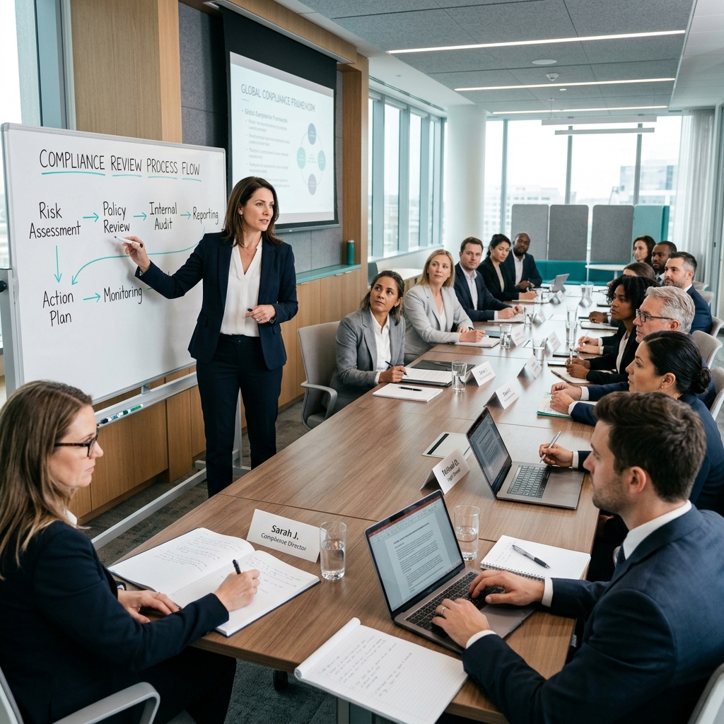 LPMP LPP Certification training program, featuring an interactive classroom environment with an instructor explaining process flows on a whiteboard